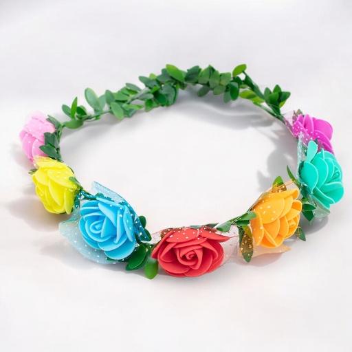 [61962] Corona flor con tul 18cm