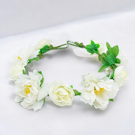 [73102] Corona de flores blancas 2 piezas