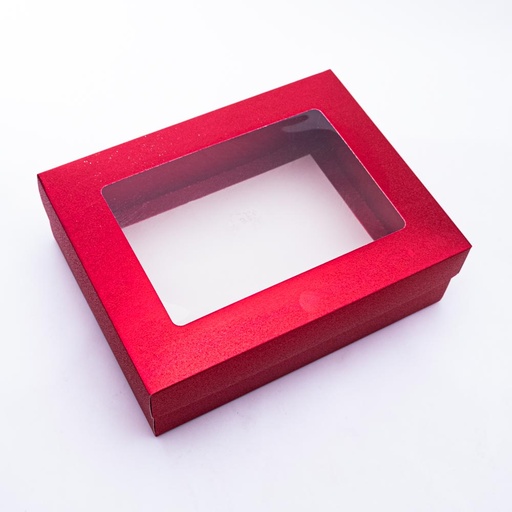 [91998] Caja 26*20*8cm con purpurina rojo 12 piezas