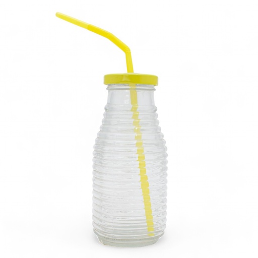 [60793] Botella de vidrio con pajita 300ml