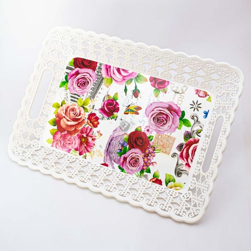[80232] Bandeja rectangulo con diseños 45*32cm