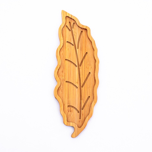 [92417] Bandeja bambu forma hoja 35*13*1.7cm