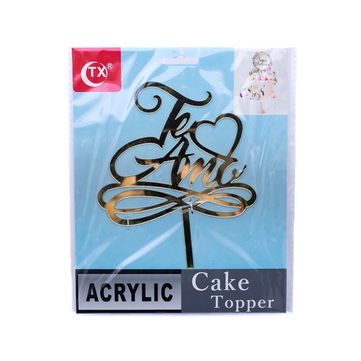[90461] Centro de torta acrílico diseño te amo