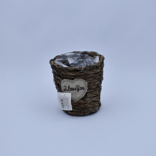 [80917] Plantera de mimbre rustico 14*14cm