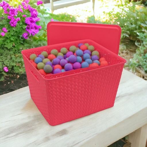 [60159] Canasta plástico con Tapa 22*25*30cm