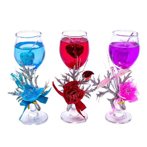 [64919] Vela copa con gelatina & flor 14cm
