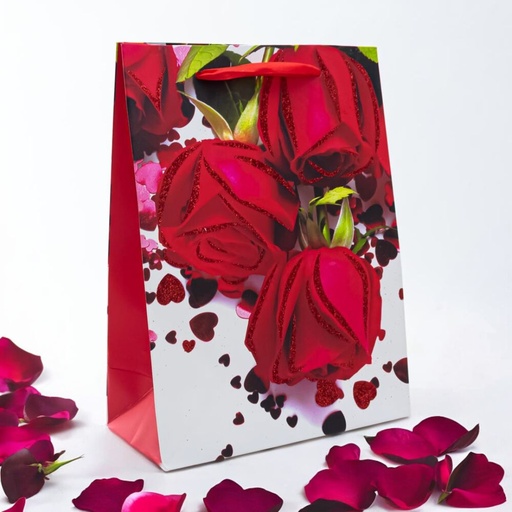 [61044] Bolsa para regalo diseño de rosas 26*33cm