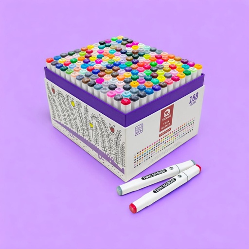 [P-1651168] Marcador + pincel con caja MOBEE 168PC twin marker