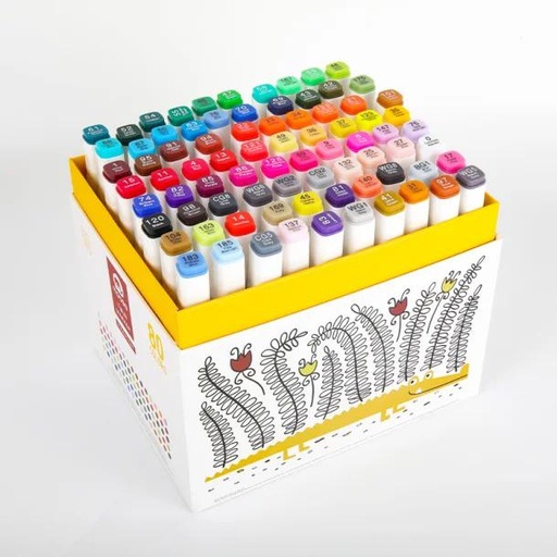 [P-165180] Marcador + Pincel con caja MOBEE 80pc twin marker