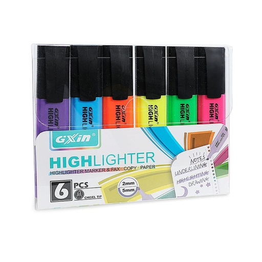 [G-342] Resaltador highlighter GXIN 6pc