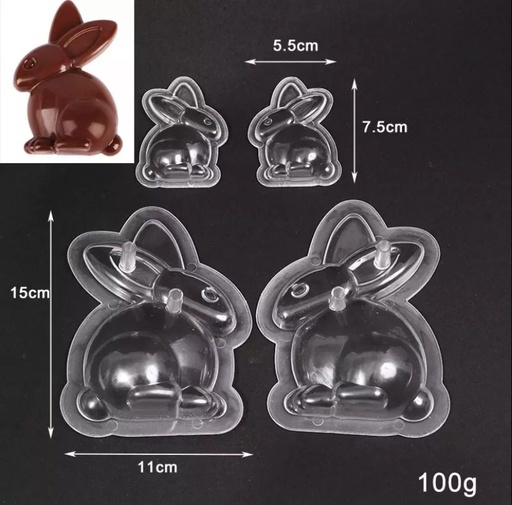 [90447] Molde conejo de pascua 2PC