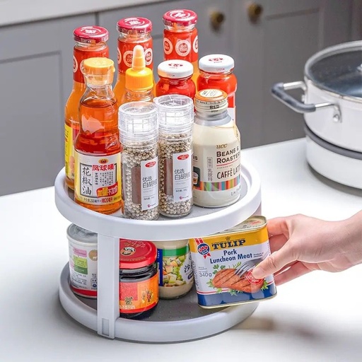 [99094] Organizador giratorio 2 pisos de plastico 25cm