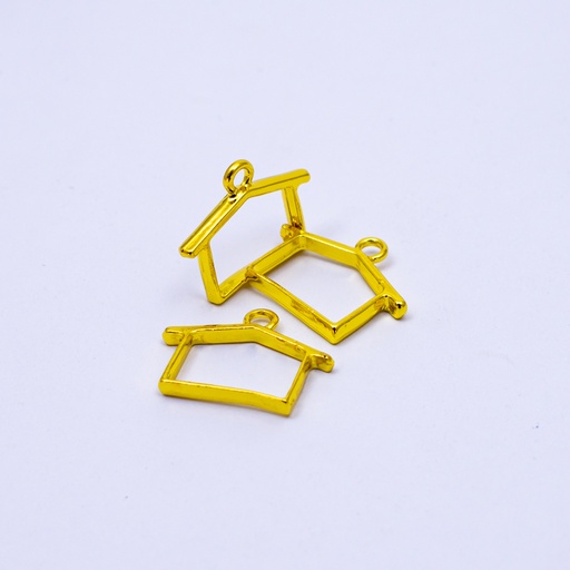 [DY161] Dije forma casita en dorado 5pc