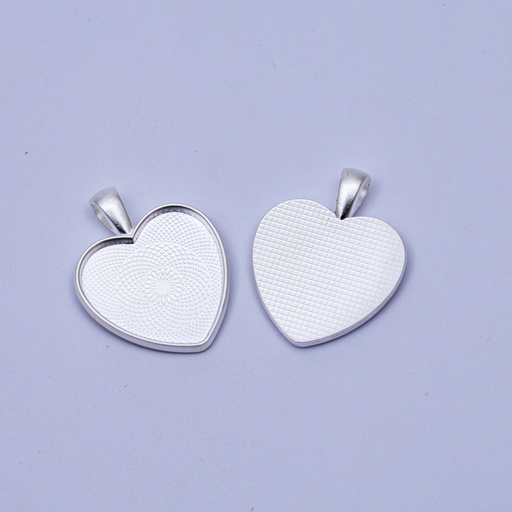 [DY172] Dije corazón en plateado 5pc