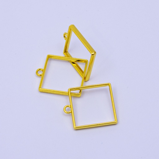 [DY153] Dije cuadrado en dorado 5PC