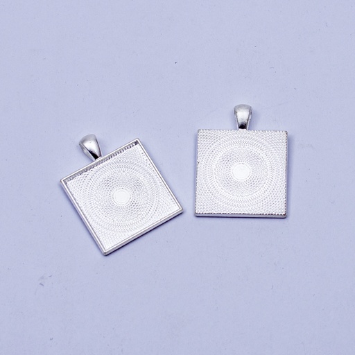 [DY176] Dije cuadrado en plateado 5pc