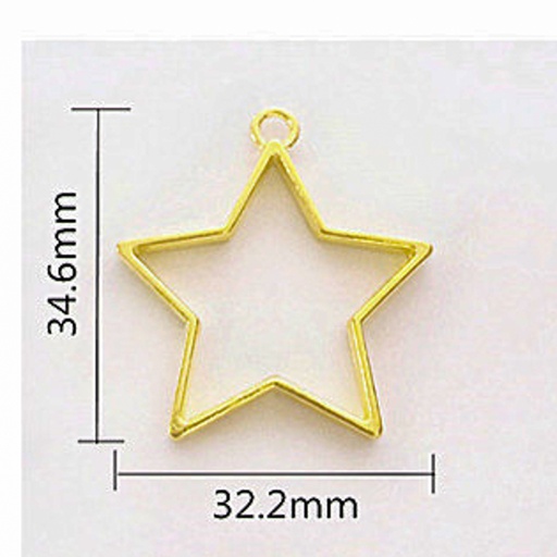 [DY152] Dije estrella en dorado 5pc