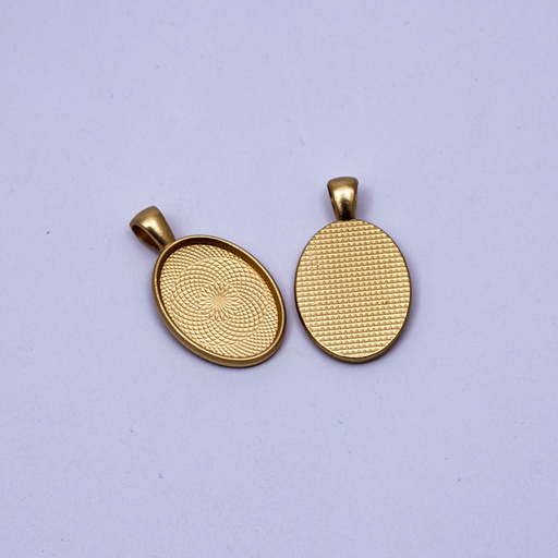 [DY168] Dije ovalado en dorado 5pc
