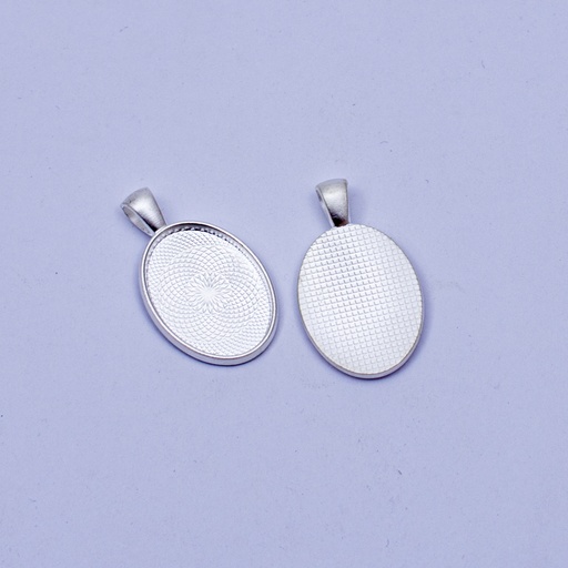 [DY173] Dije ovalado en plateado 5pc