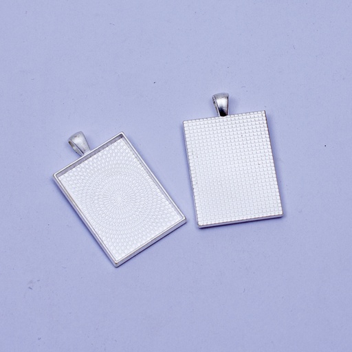 [DY175] Dije rectangular en plateado 5pc