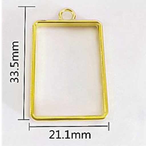 [DY158] Dije rectángular en dorado 5pc
