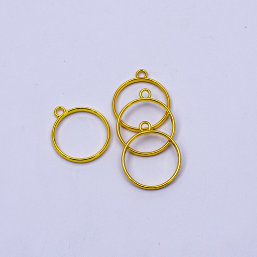 [DY160] Dije redondo en dorado 22mm 5pc
