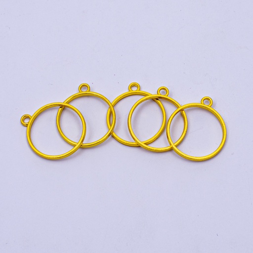 [DY151] Dije redondo en dorado 25mm 5pc