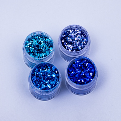 [DY135] Glitter mix de 4 tonos de azul