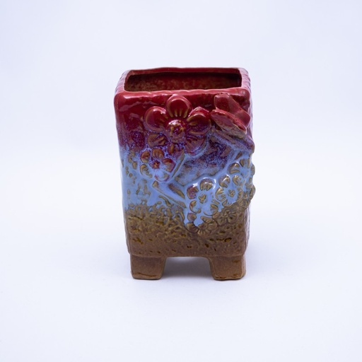 [99218] Maceta con diseño de flor 15*10cm