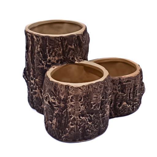 [99228] Maceta diseño tronco horizontal 3 divisorias