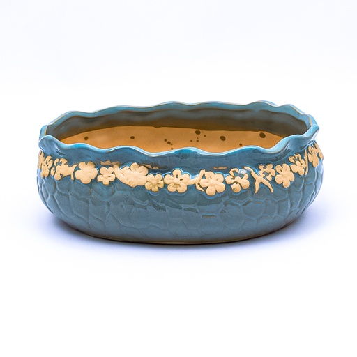 [99246] Maceta ovalada con diseño de floreado 20*13*6cm