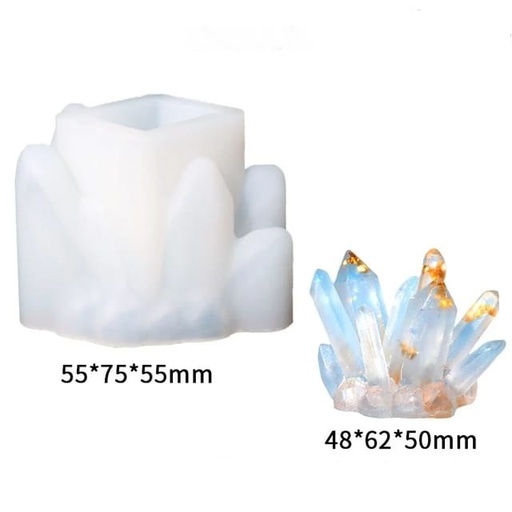[DY124] Molde de silicona forma piedra cuarzo 55*75*55mm