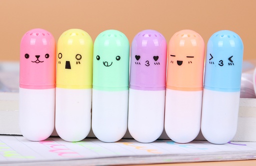 [31936] Mini resaltador colores pasteles 6 piezas