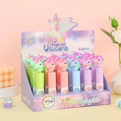 [92726] Resaltador con diseño unicornio por Ud..