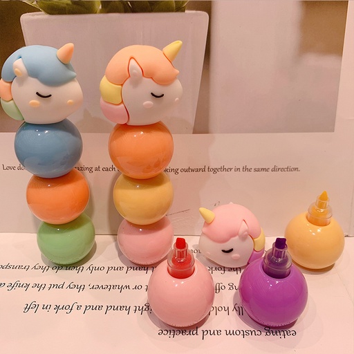 [92725] Resaltador diseño de unicornio 3 colores
