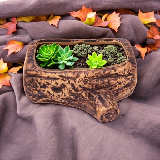 [99229] Maceta con diseño tronco 14.5*7*7cm