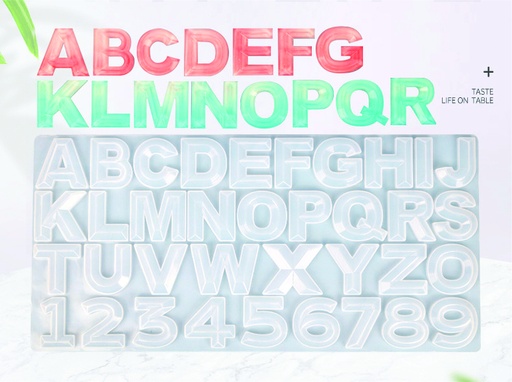 [DY183] Molde de silicona letras y numero con relieve 180*378mm