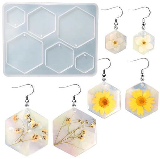 [DY203] Molde de silicona hexagonal para arito 119*109mm