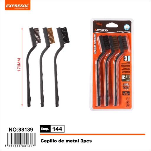 [88139] Cepillo de metal 3 piezas EXPRESOL