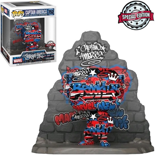 FUNKO POP MARVEL STREET ART EXCLUSIVE - CAPTAIN AMERICA 752 (DELUXE)