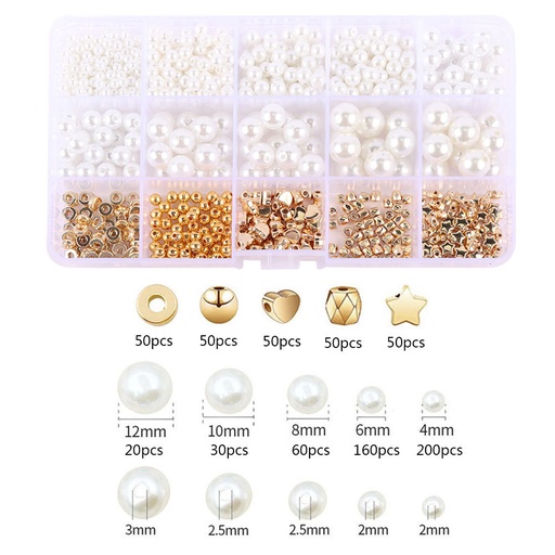 [92804-1] Mix de perla y accesorios dorado