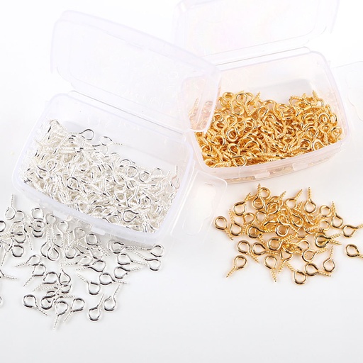 [92818-1] Argolla atornillable en cajita 300pc plateado 5*10mm