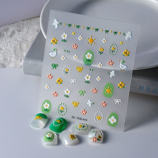 [FEB-444] Sticker para uña diseño flores