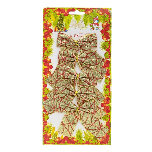 [71302] Moño navideño con diseño 5 piezas