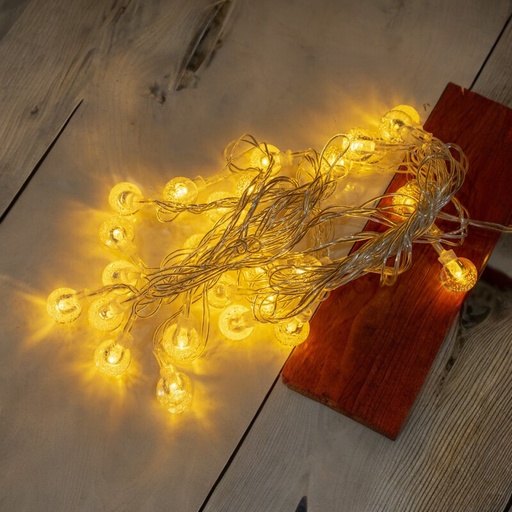 [92863] Luz navideño pelotita 28led 5m amarillo