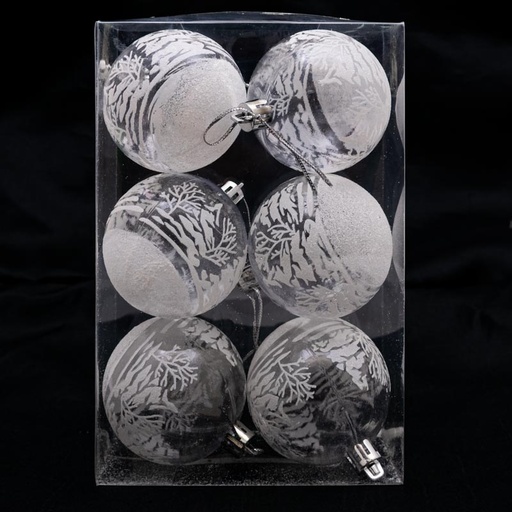 [31680] Pelota de navidad blanco 6 piezas