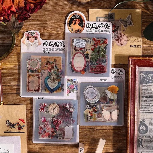 [SGXM] Sticker de flores y frutas pvc 25 piezas