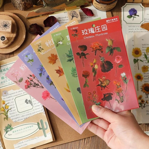 [ZHXS] Sticker de flores pvc