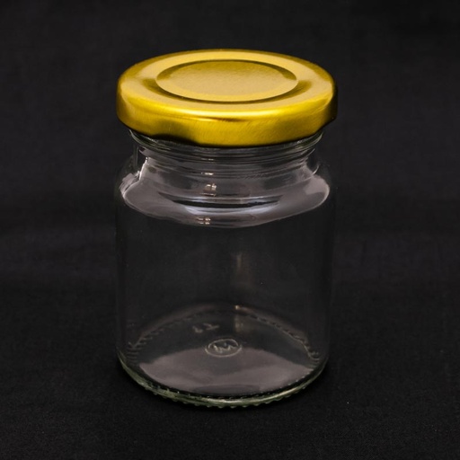 [31863] Frasco de vidrio con tapa dorada 6.3cm 75ml