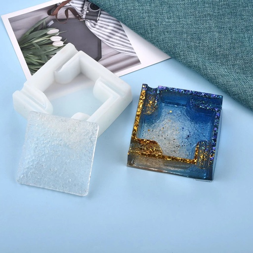 [G01F111-C] Molde de silicona cenicero con diseño 11*3.3cm cuadrado